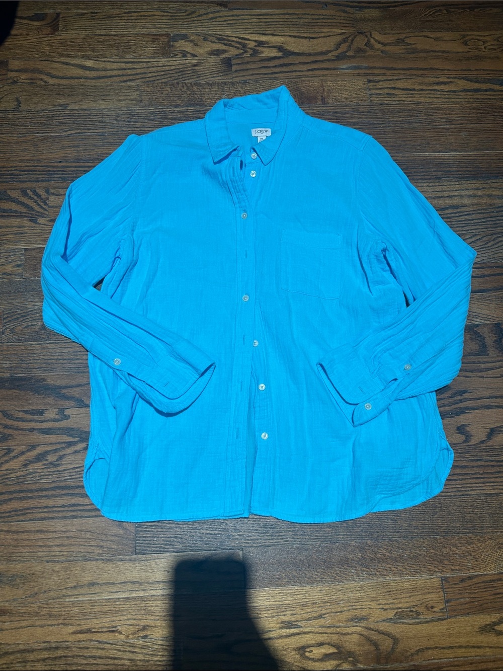 J. Crew Bright Turquoise Button-Up Shirt
